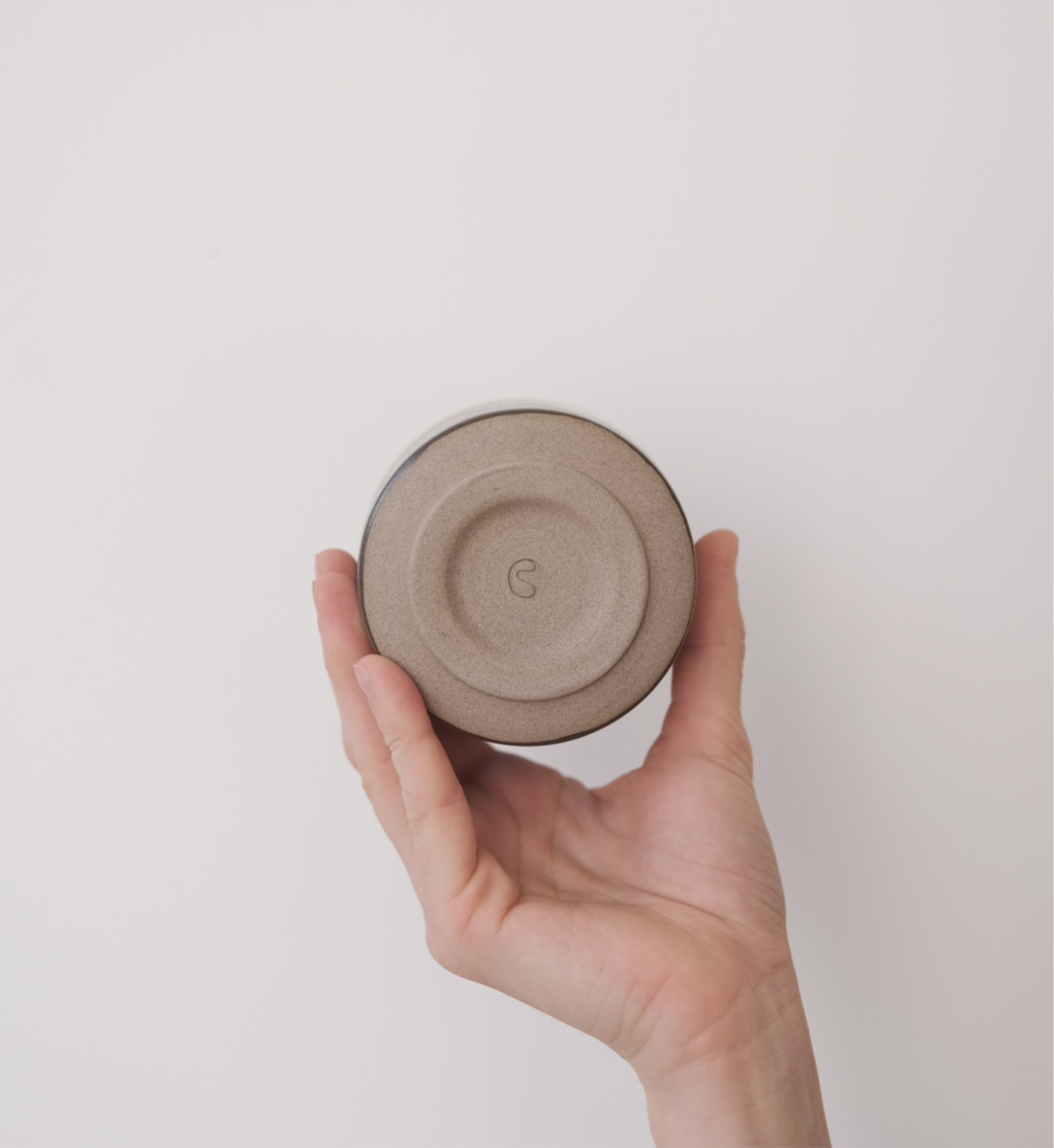 handmade ceramic toffee stoneware cappuccino cups in smoke