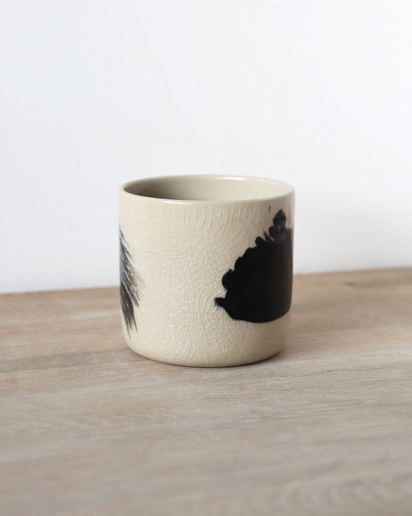 Crackled Glaze Brush-stroked Cup
