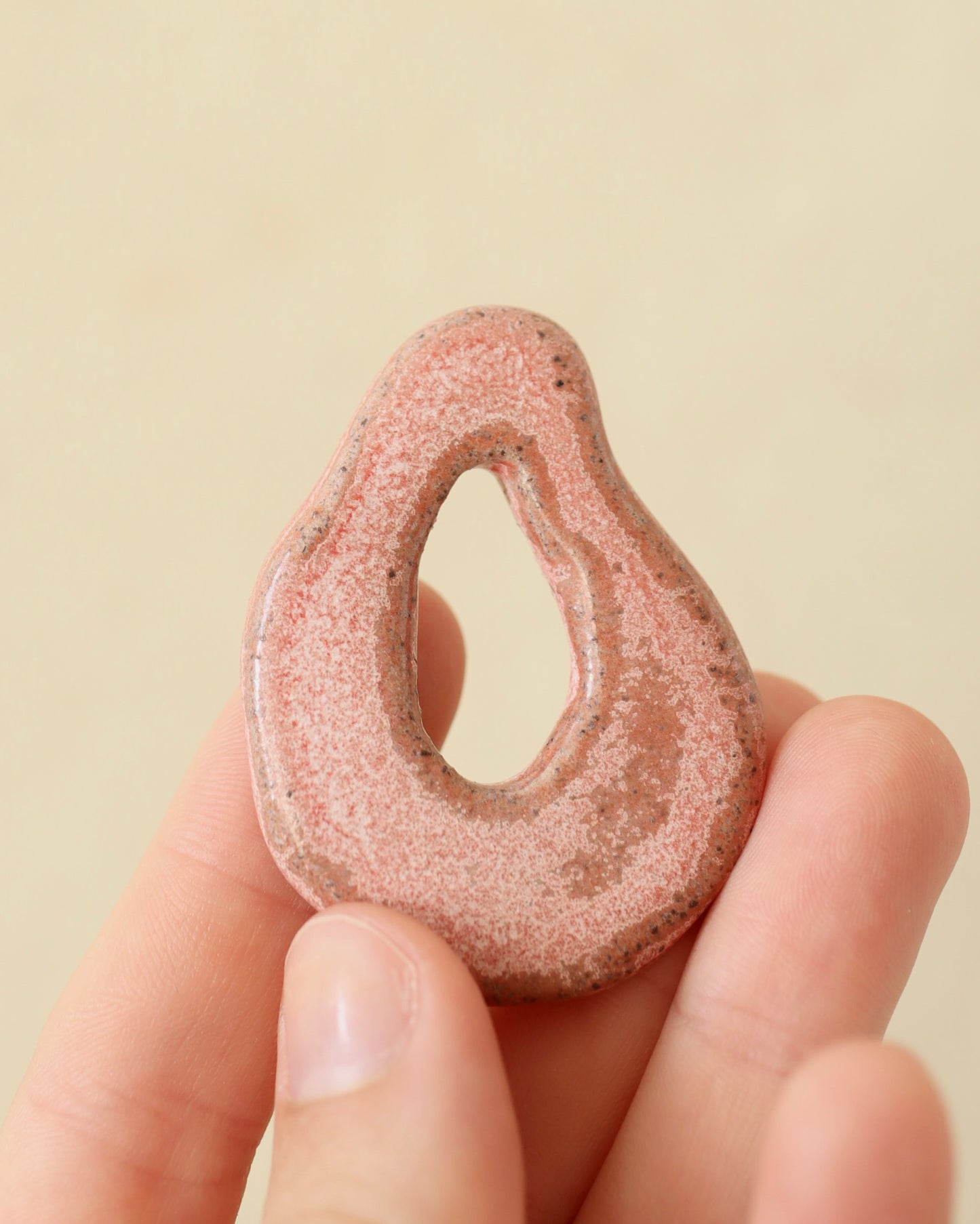 Ceramic Amulet in Rose Quartz