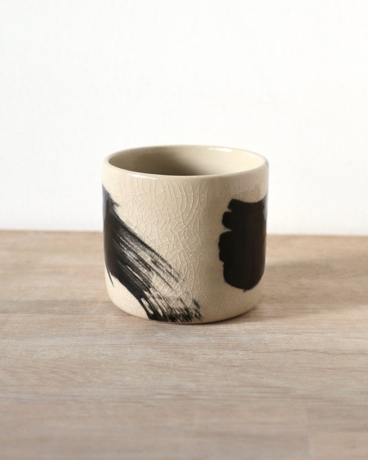 Crackled Brush-stroked Cup