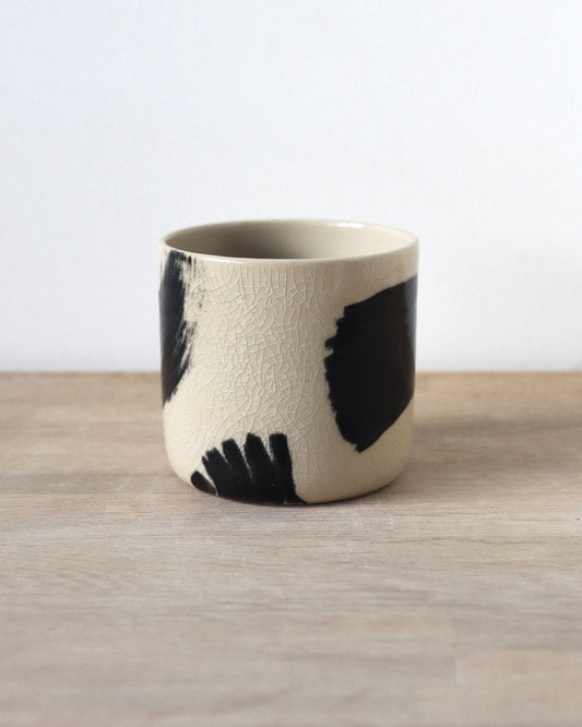 Crackled Glaze Brush-stroked Cup