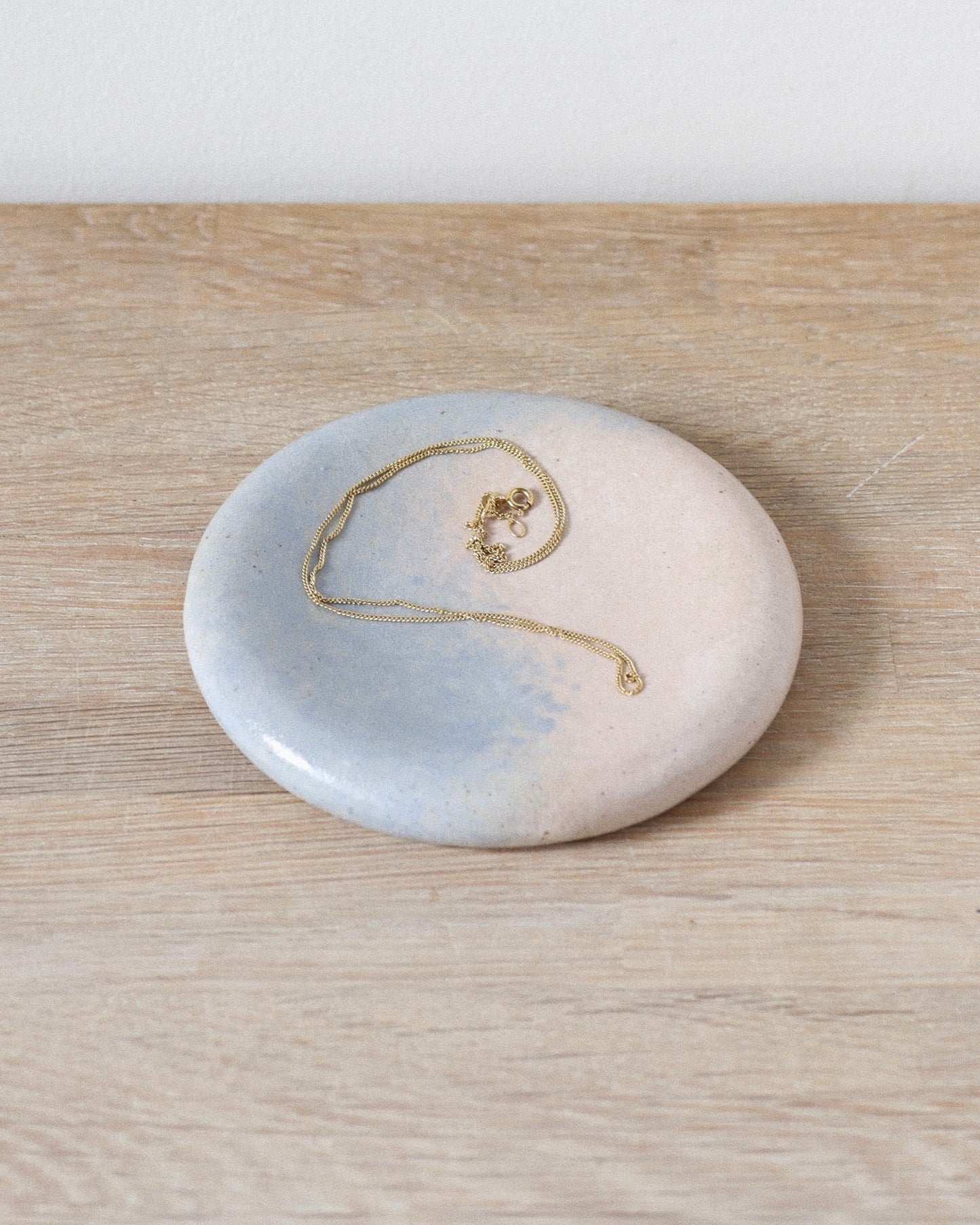 Cloud Jewelry Dish – handmade white speckled stoneware dish with smooth clear glaze and soft airy finish, perfect for rings and small treasures by Zeyah Ceramics.