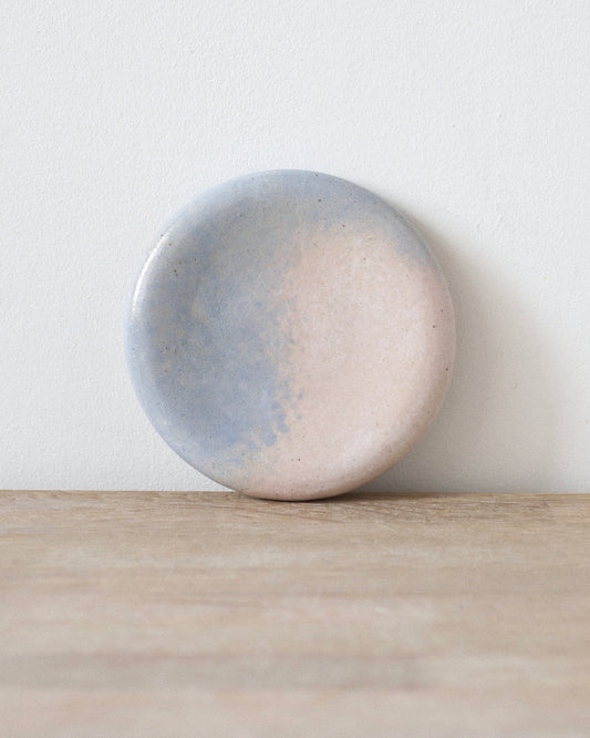 Cloud Jewelry Dish – handmade white speckled stoneware dish with smooth clear glaze and soft airy finish, perfect for rings and small treasures by Zeyah Ceramics.