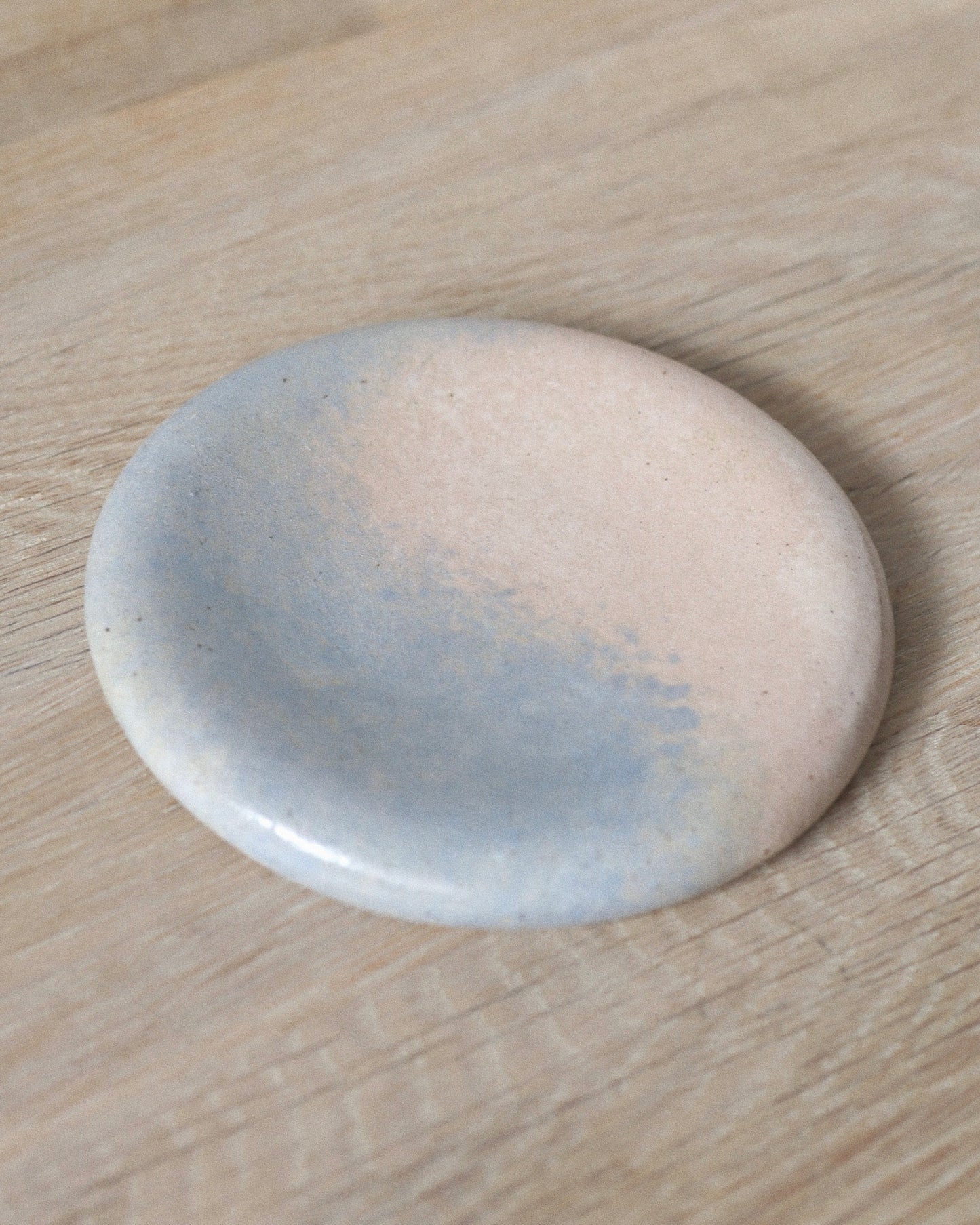 Cloud Jewelry Dish – handmade white speckled stoneware dish with smooth clear glaze and soft airy finish, perfect for rings and small treasures by Zeyah Ceramics.